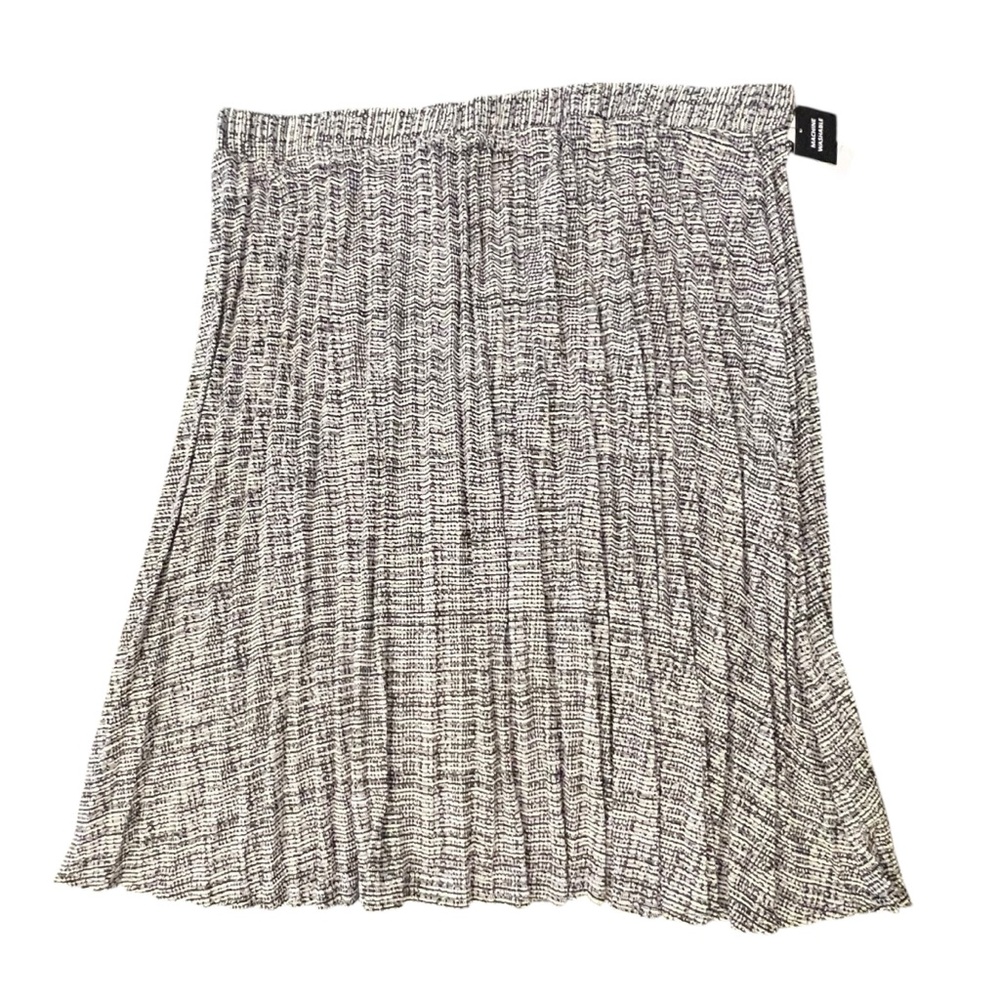 NEW Lane Bryant Pleated Skirt 22 24 Plus Gray A-Line Midi Pull On Elastic Waist